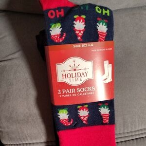 Holiday Time Christmas Socks - 2 Pair